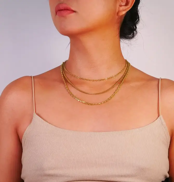 Necklace | Brass Eye Chain 16"