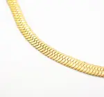 Necklace | Brass 16" Thin Herringbone Chain