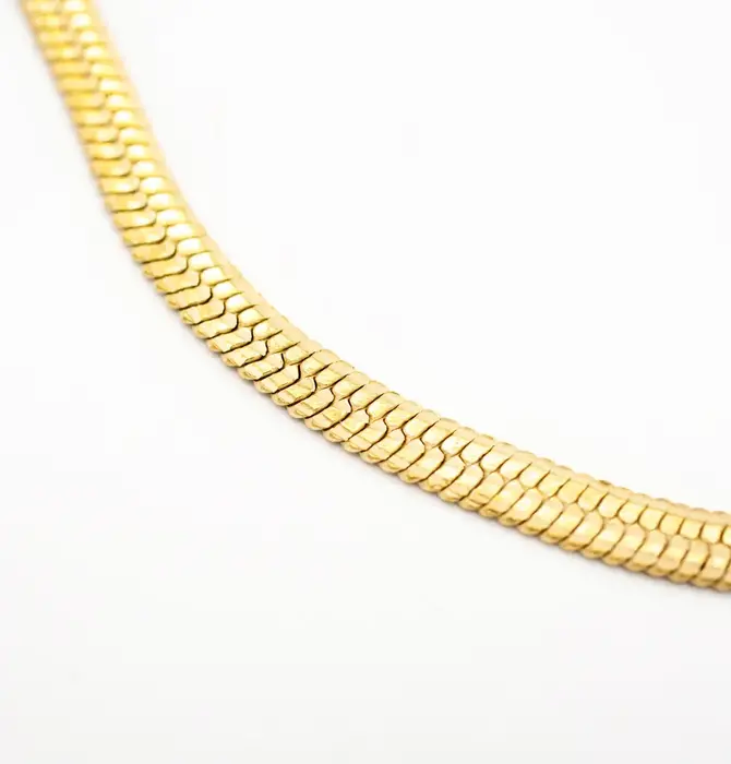 Necklace | Brass 16" Thin Herringbone Chain