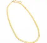 Necklace | Brass 16" Thin Herringbone Chain