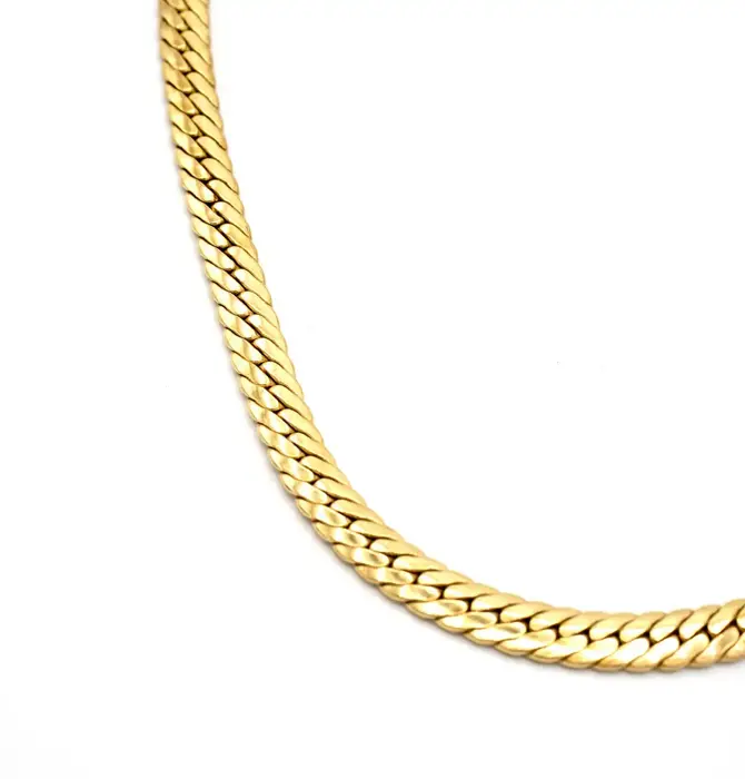 Necklace | Brass 18" Thick Herringbone Chain