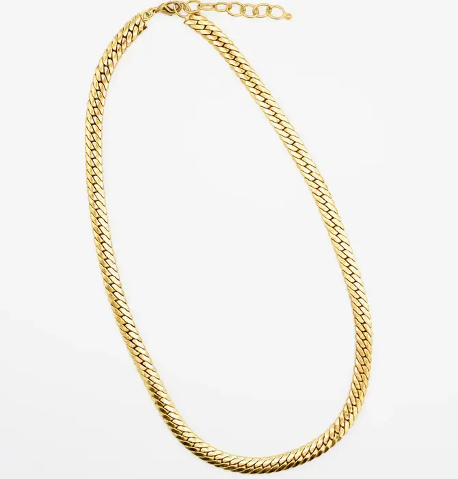 Necklace | Brass 18" Thick Herringbone Chain