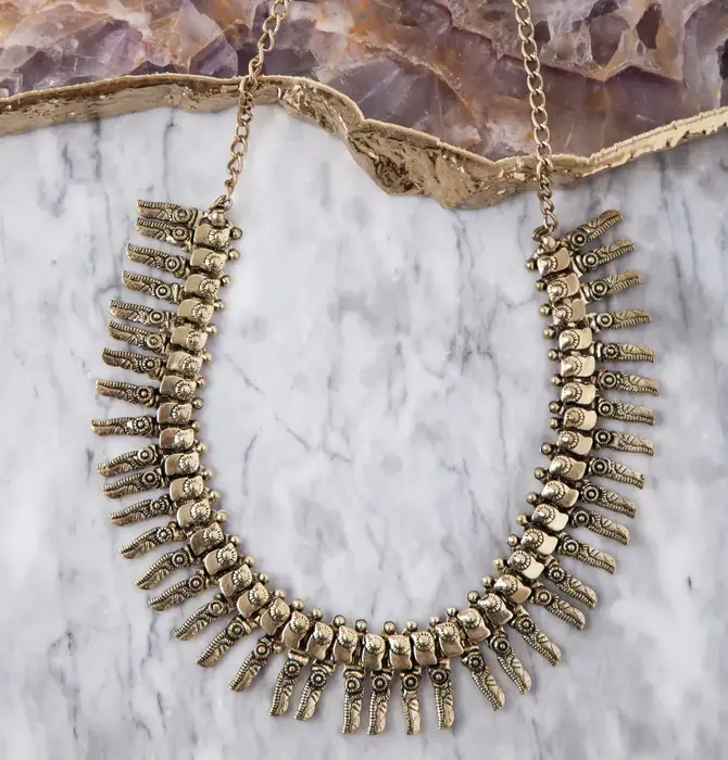 Necklace | Brass | Toucan Decorated Collar