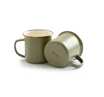 Camp Mugs | Enamel | Olive Drab + Speckled White