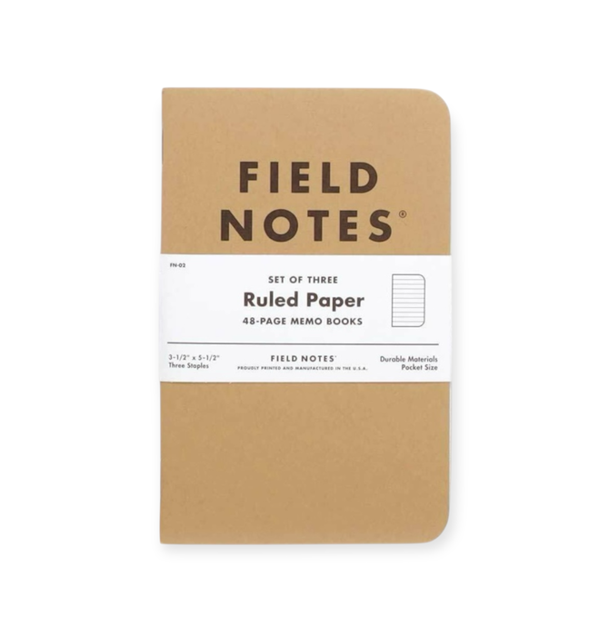 Memo Book | Kraft Field Notes | 3-Pack