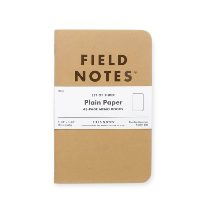 Memo Book | Kraft Field Notes | 3-Pack