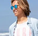 Sunglasses | Ash | Matte Onyx / Ice Blue Mirror Polarized