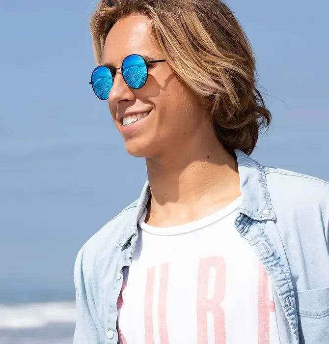 Sunglasses | Ash | Matte Onyx / Ice Blue Mirror Polarized