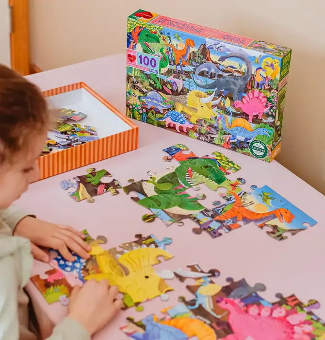 Puzzle | 100-Piece | Land of Dinosaurs