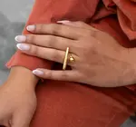 Ring | Balance Bar Orb | 18KGP