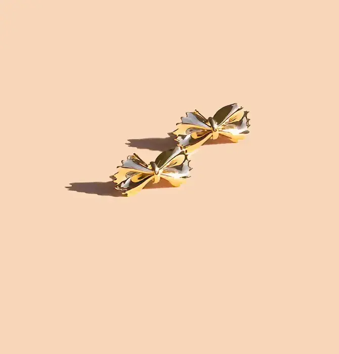 Earrings | Bow Tie Pasta Studs | 18KGP