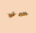 Earrings | Bow Tie Pasta Studs | 18KGP