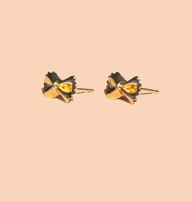 Earrings | Bow Tie Pasta Studs | 18KGP