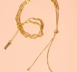 Necklace | "Redford" Lariat Bolo Paperclip | 18KGP