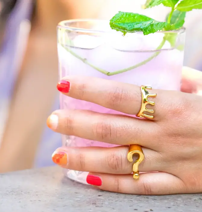 Ring | Question Mark | 18KGP Adjustable
