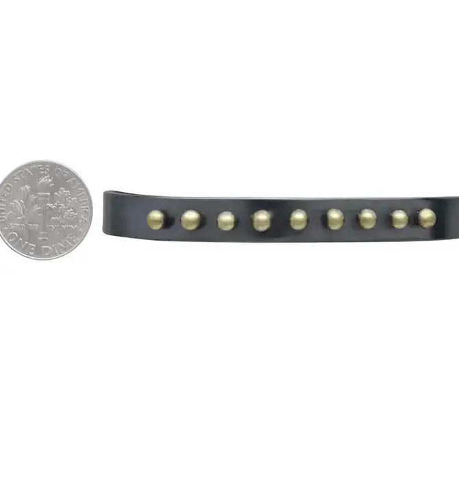 Bracelet Cuff | Mixed Metal Black | Bronze Beads