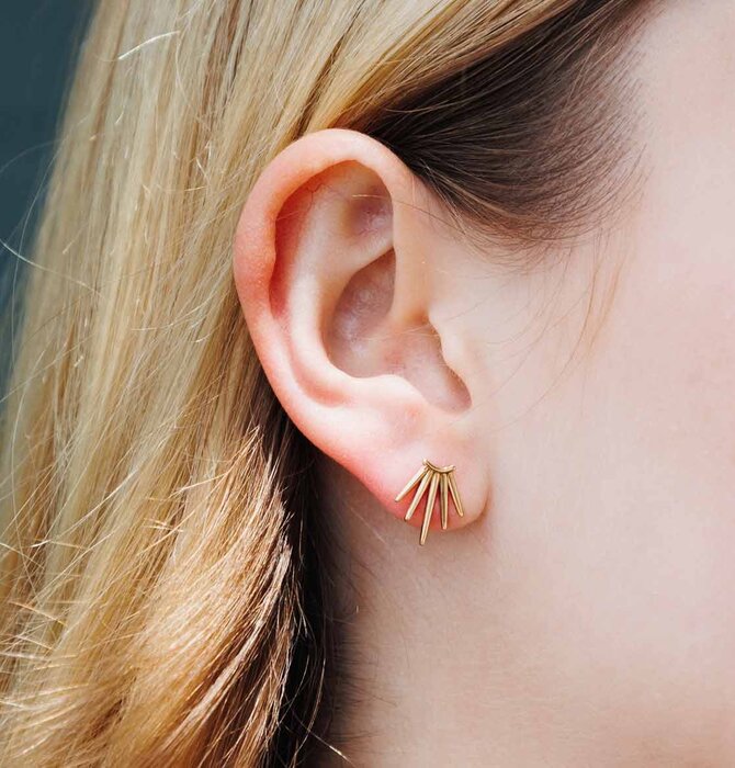 Earrings | Five Spike Post | Gold Filled/Bronze