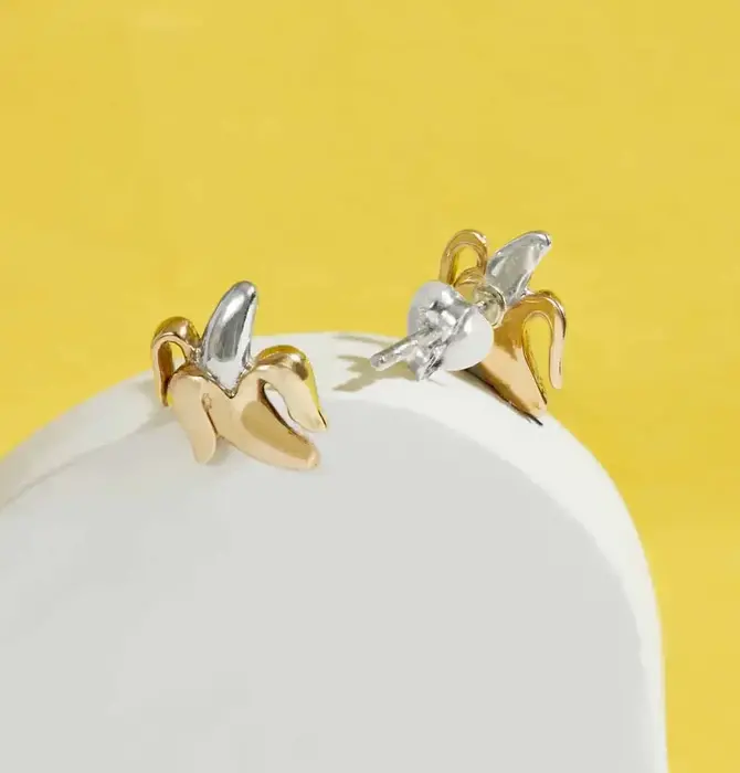 Earrings | Mixed Metal | Banana Post