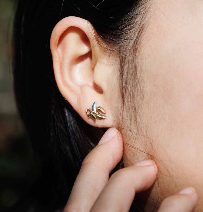 Earrings | Mixed Metal | Banana Post
