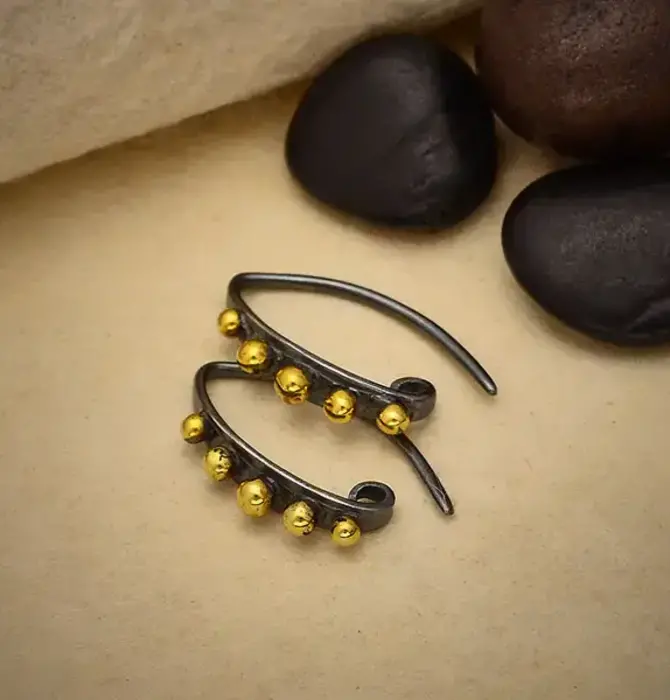 Earrings | Threader Studded | Mixed Metals