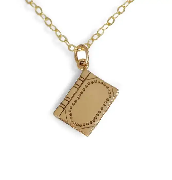 Necklace | Book Charm | Bronze Gold Fill
