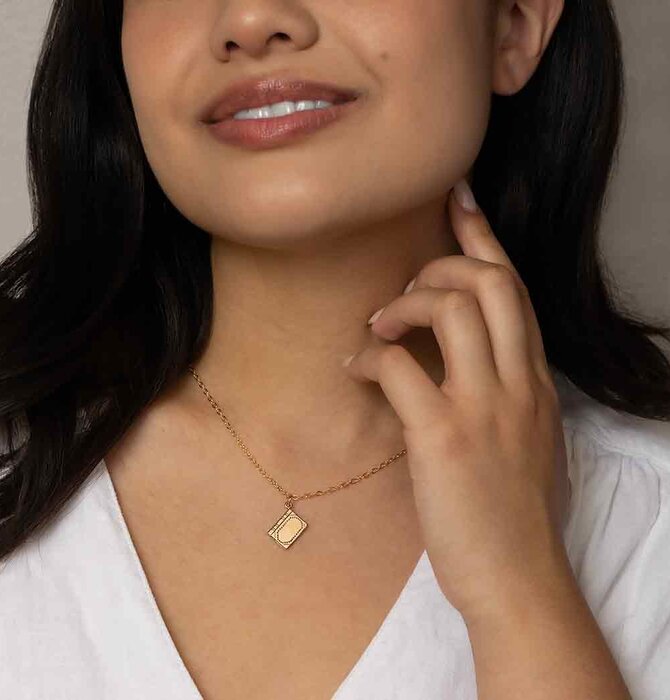 Necklace | Book Charm | Bronze Gold Fill