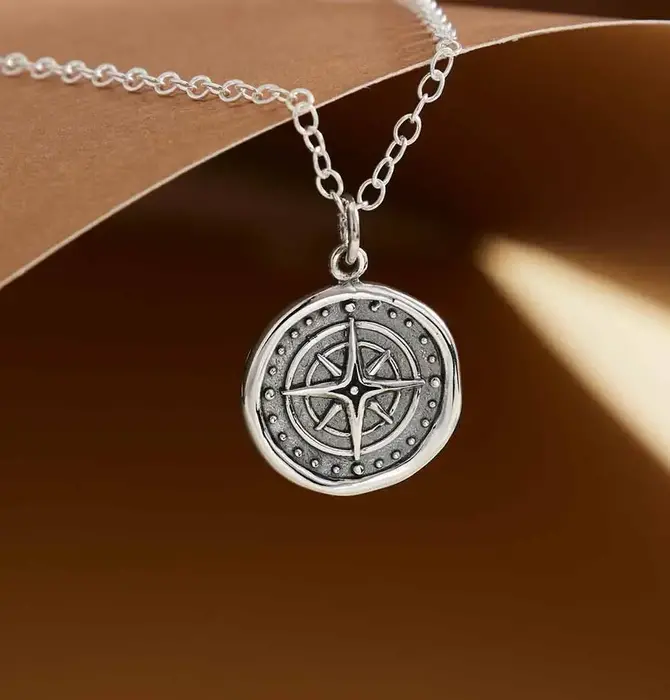 Necklace | Compass 18" | Sterling