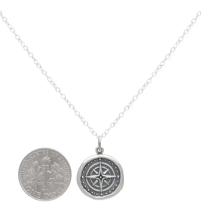 Necklace | Compass 18" | Sterling