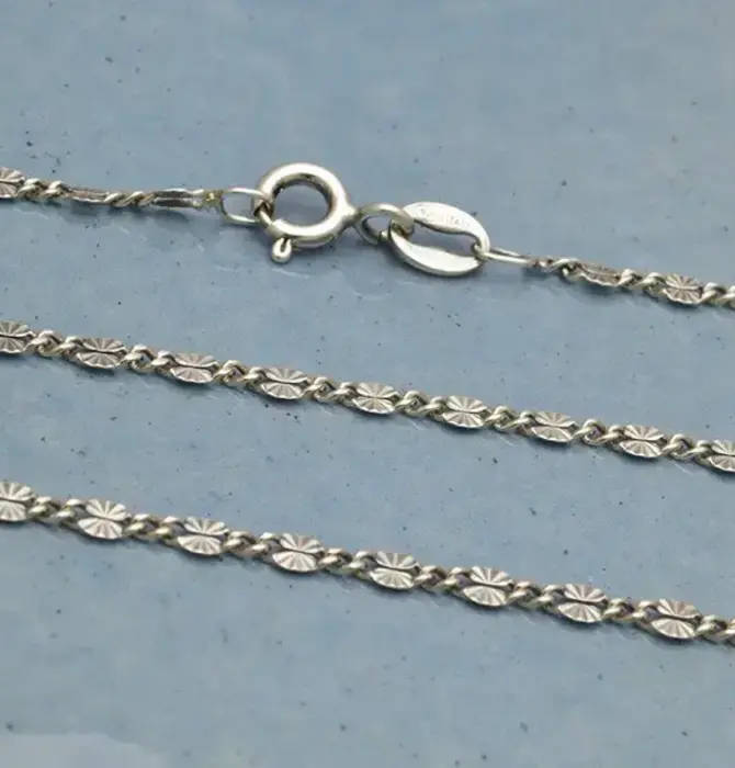 Necklace | Dainty Sunburst Chain 18" | Sterling Silver