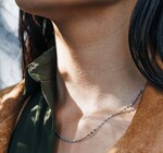 Necklace | Dainty Sunburst Chain 18" | Sterling Silver