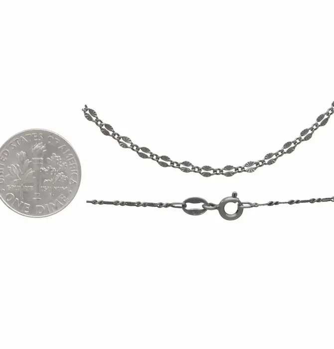 Necklace | Dainty Sunburst Chain 18" | Sterling Silver