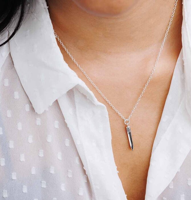 Necklace | Sterling No 2 Pencil 18"