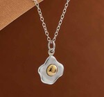 Necklace | Mixed Metal | Fried Egg
