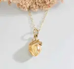 Necklace | Round Anatomical Heart | Bronze Gold Fill