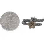 Ring | Adjustable Cherry Blossom Branch | Sterling & Bronze