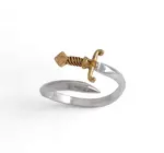 Ring | Adjustable Sword Bypass | Sterling & Bronze