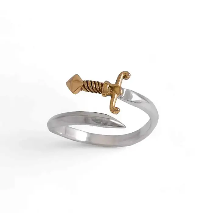 Ring | Adjustable Sword Bypass | Sterling & Bronze
