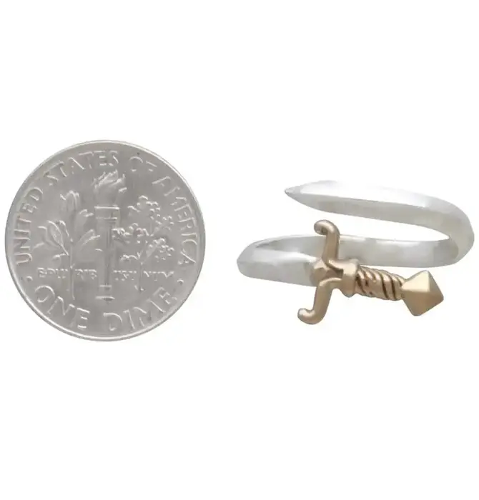 Ring | Adjustable Sword Bypass | Sterling & Bronze