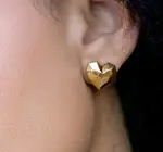 Earrings | Disco Heart Stud | 18KGP