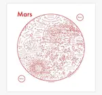 Art Print | Letterpress | 8x8" | Mars Map