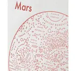 Art Print | Letterpress | 8x8" | Mars Map