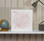 Art Print | Letterpress | 8x8" | Mars Map