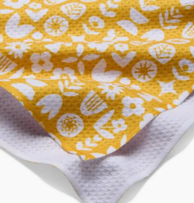 Tea Towel | Microfiber | Scandi Spring Yellow