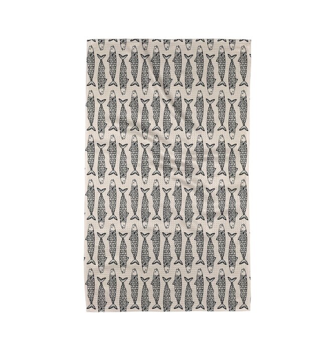 Tea Towel | Microfiber | Fish Friends Black