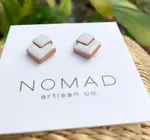 Earrings | Double Square Ceramic