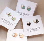 Earrings | Double Square Ceramic