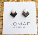 Earrings | Double Square Ceramic