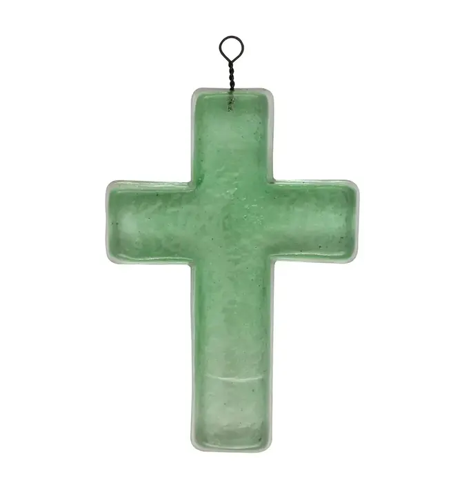 Decor | Cross | Recycled Glass | Green