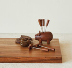 Pig-Shaped Holder + Picks | Sapele Wood