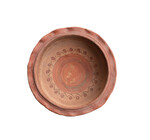 Terracotta Low Bowl | Ruffled & Footed | Embossed Flowers